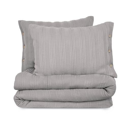 Vellux Malmo 3-teiliges Decken-Set – King Size – gestreifter Strick – leicht – Ganzjahresdecke – Hausdekoration – für Sofa, Bett und Couch – superweiche Wohnungs-Essentials – Hellgrau Vellux Malmo 3-teiliges Decken-Set – King Size – gestreifter Strick – leicht – Ganzjahresdecke – Hausdekoration – für Sofa, Bett und Couch – superweiche Wohnungs-Essentials – Hellgrau von Vellux