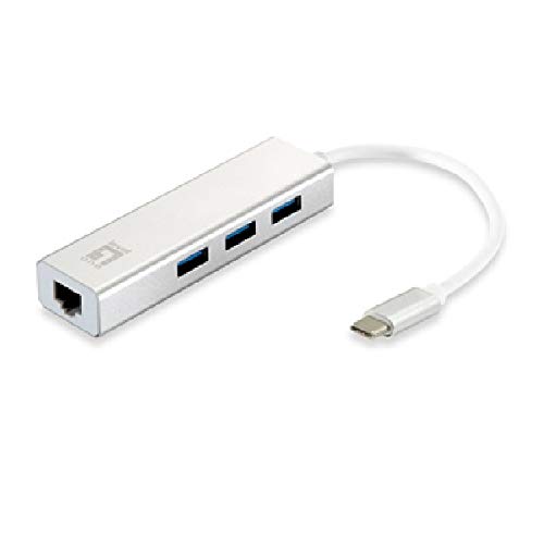 Adapter - USB-C-Adapter auf Gigabit-Ethernet RJ45 mit USB 3.0-Hub, 3 Ports, langlebiges Material und hohe Übertragungsgeschwindigkeit. von Velocraze