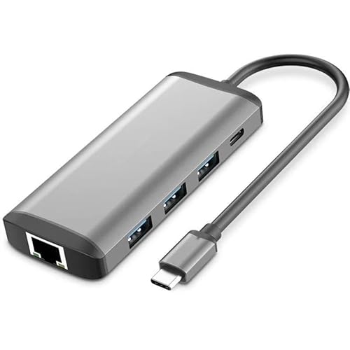 Docking Station – 8 Ports: 2 x HDMI, 3 x USB-A, USB-C PD, RJ45, Kartenleser, graues Design, ideal zur Erweiterung der Konnektivität. von Velocraze