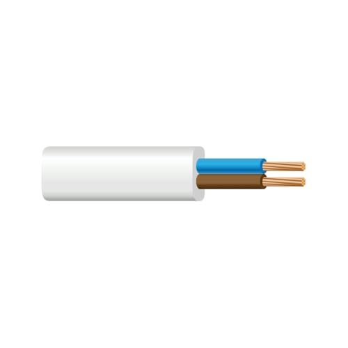 Kabel - weißer Flachschlauch 2x1,5, flexibel, zweiadrig 1,5 mm², ideal für Elektroinstallationen und temporäre Verbindungen. Kabel - weißer Flachschlauch 2x1,5, flexibel, zweiadrig 1,5 mm², ideal für Elektroinstallationen und temporäre Verbindungen. von Velocraze
