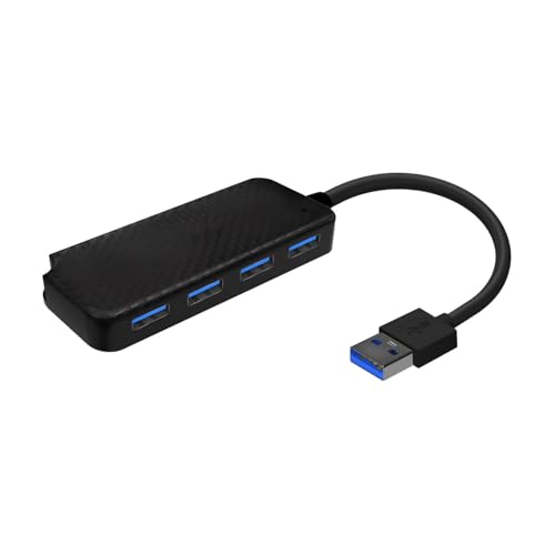 USB 3.0 HUB mit 4 Ports, Typ A Anschluss, schwarz, 15cm Länge, hohe Übertragungsgeschwindigkeit, kompaktes und funktionales Design. von Velocraze