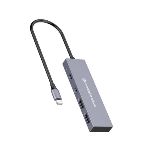 USB-Hub 3.2 mit 2 USB-C-Ports und 2 USB-A-Anschlüssen, Aluminiumgehäuse, kompaktes Design und hohe Übertragungsgeschwindigkeit. von Velocraze