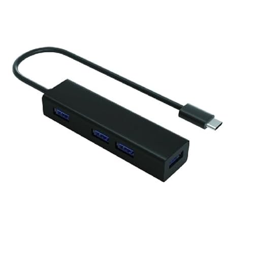 USB-c 3.0-Hub mit 4 USB-3.0-Anschlüssen, Aluminiumgehäuse, schwarz, ideal für mehrere schnelle und sichere Verbindungen. USB-c 3.0-Hub mit 4 USB-3.0-Anschlüssen, Aluminiumgehäuse, schwarz, ideal für mehrere schnelle und sichere Verbindungen. von Velocraze