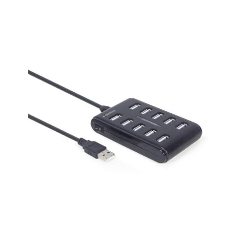 Velocraze 10 x USB 2.0 Hub schwarz mit schneller Konnektivität und kompatibel mit Mehreren Geräten, kompaktes und funktionales Design. von Velocraze