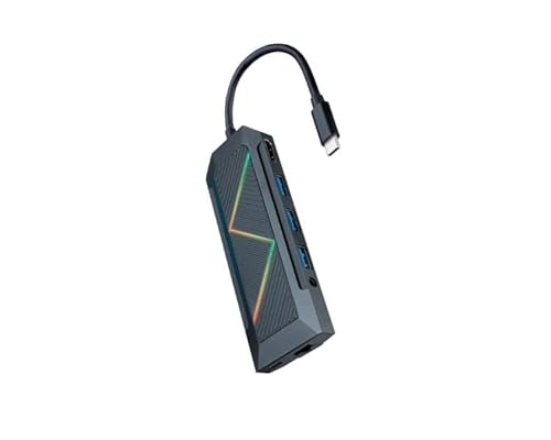 Velocraze USB-C-Hub mit 9 Ports USB 3.0, RGB-Beleuchtung, kompatibel mit USB-C-Geräten, schnelle Datenübertragung und kompaktes Design. Velocraze USB-C-Hub mit 9 Ports USB 3.0, RGB-Beleuchtung, kompatibel mit USB-C-Geräten, schnelle Datenübertragung und kompaktes Design. von Velocraze