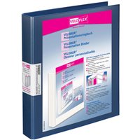 VELOFLEX Präsentationsringbücher 2-Ringe DIN A4 4 cm blau von Veloflex