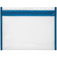 VELOFLEX Reißverschlussbeutel VELOBAG® A4 0,3 mm - transparent/blau von Veloflex