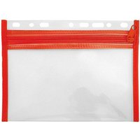 VELOFLEX Reißverschlussbeutel VELOBAG® A5 - transparent/rot von Veloflex