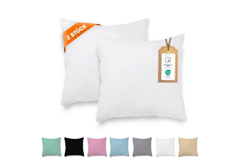 Veluna Home Kissenbezüge 100% Baumwolle(2er-Set) Renforcé Kissenbezug mit Reißverschluss, 2 Stk. - Dicht gewebt mit 57 Fäden/cm² - Kopfkissenbezüge von Veluna Home