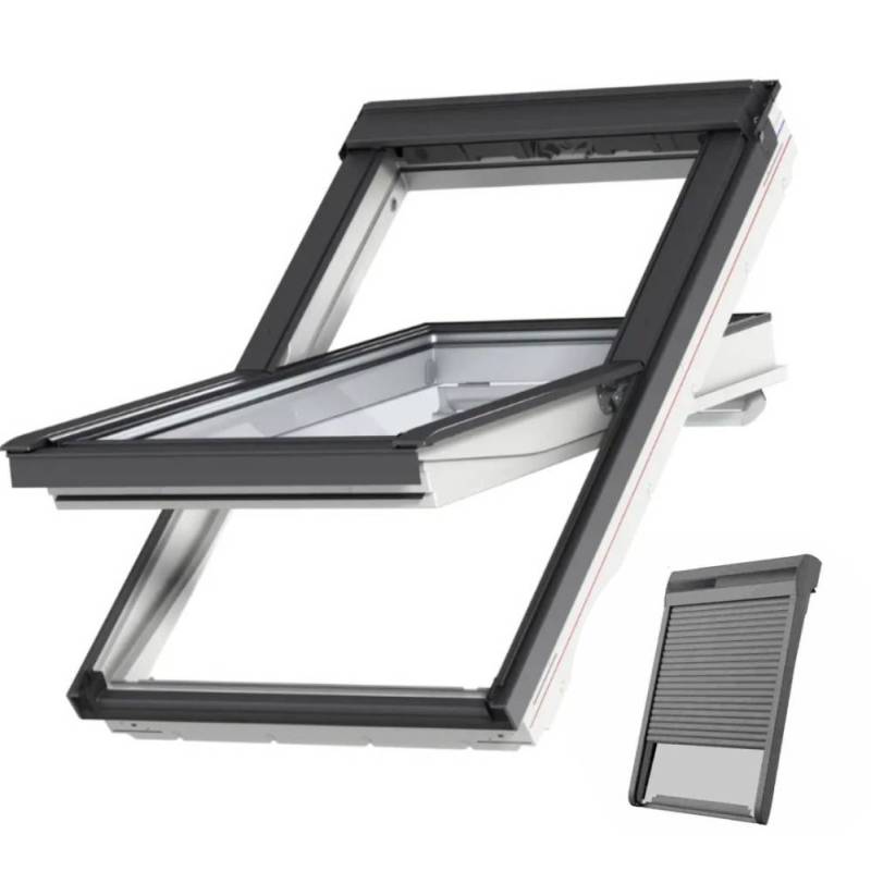 VELUX GGU 0070 inklusive Solar-Rollladen Sparpaket und Eindeckrahmen von Velux