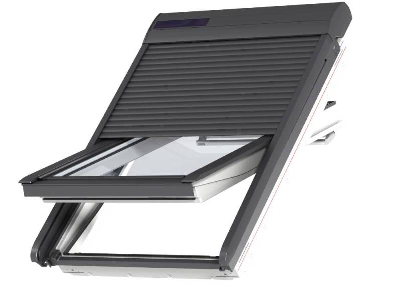 VELUX Solar Sparpaket SunProtectSolar" - Dachfenster Kunststoff mit Eindeckrahmen und Solar Rollladen SSL" von Velux