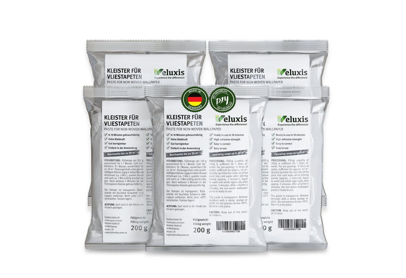Veluxis Kleister, (10-tlg), Beutel reicht für 30 qm von Veluxis