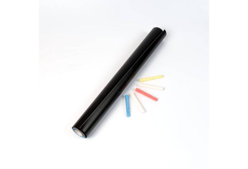 Veluxis Tafelfolie Veluxis® Tafelfolie selbstklebend 200 x 45 cm, (1 St), Schwarz Matt - abwischbar – inkl. 5 Kreidefarben I Zuschneidbar von Veluxis