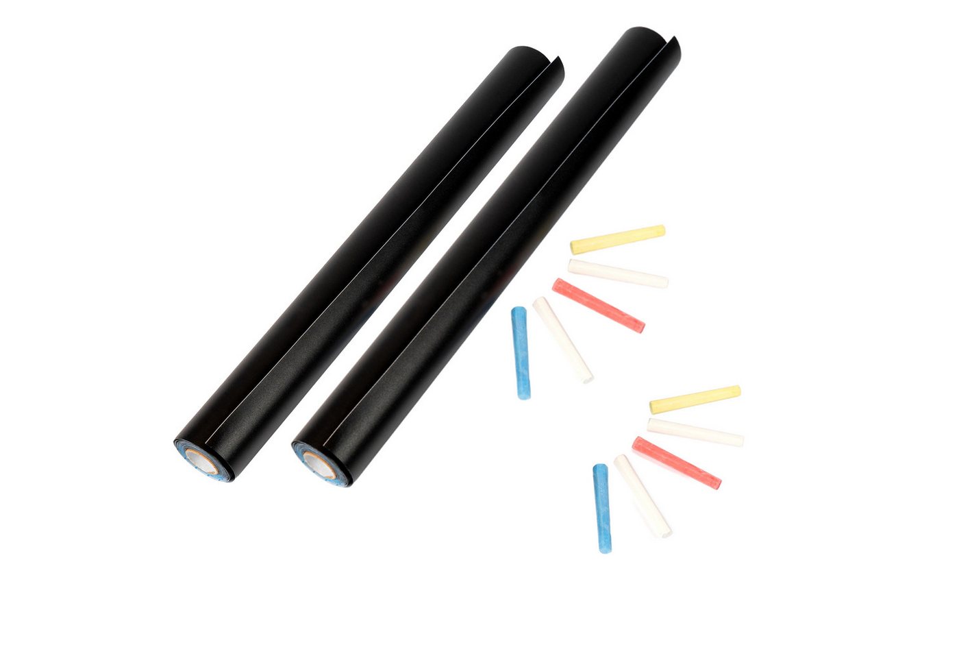 Veluxis Tafelfolie Veluxis® Tafelfolie selbstklebend 200 x 45 cm, (2 St), Schwarz Matt - abwischbar – inkl. 5 Kreidefarben I Zuschneidbar von Veluxis