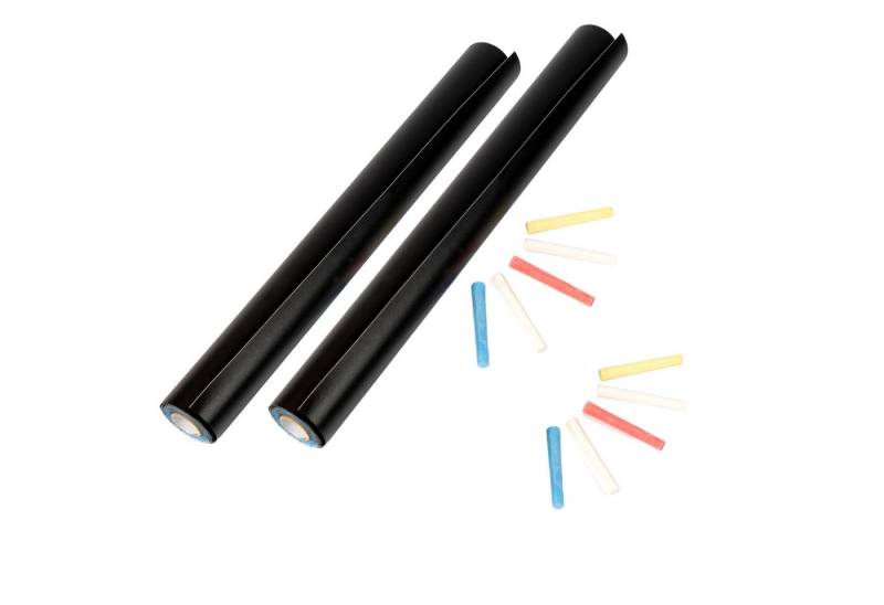 Veluxis Tafelfolie Veluxis® Tafelfolie selbstklebend 200 x 45 cm, (2 St), Schwarz Matt - abwischbar – inkl. 5 Kreidefarben I Zuschneidbar von Veluxis