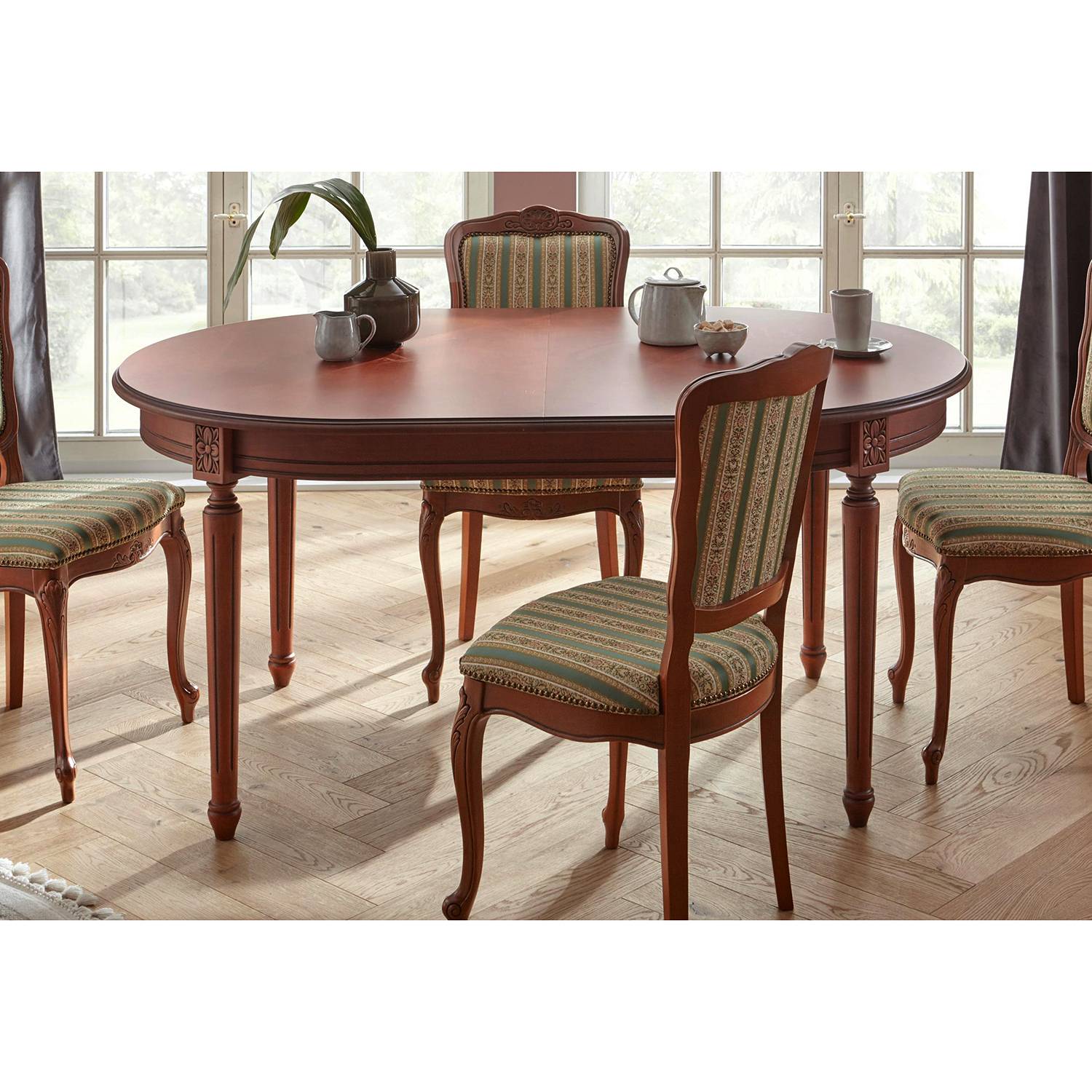 home24 Polsterstuhl Alessio 2er-Set 47 x 96 x 52cm Rot/Rot von home24