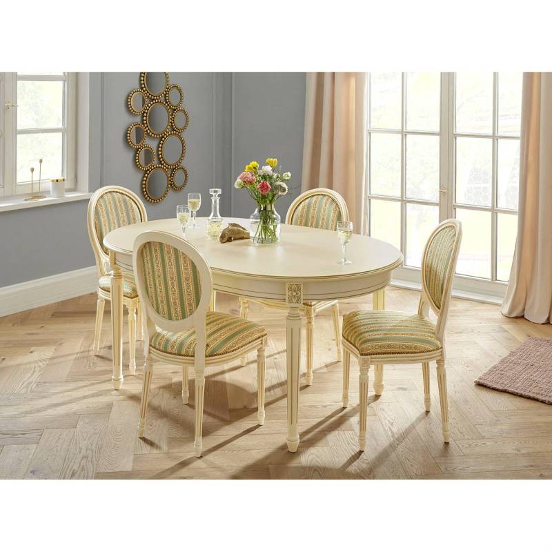 home24 Polsterstuhl Alison 2er-Set 50 x 97 x 56cm Grün/Grün von home24