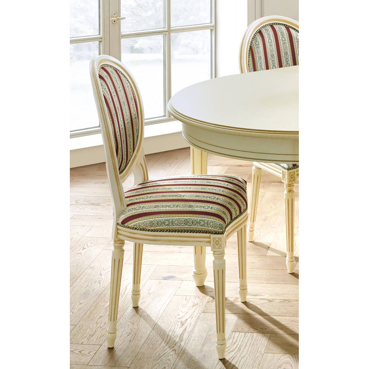 home24 Polsterstuhl Alison 2er-Set 50 x 97 x 56cm Rot/Rot von home24