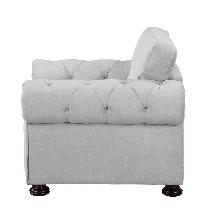 home24 Sessel Marau Grau/Kies Webstoff/Microfaser 125 x 93 x 100cm von home24