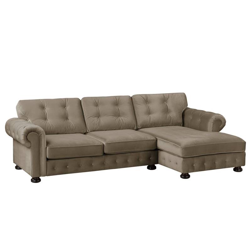 Velvet Studio Ecksofa Marau Latte Macchiato Samt 302x93x166 cm von Velvet Studio