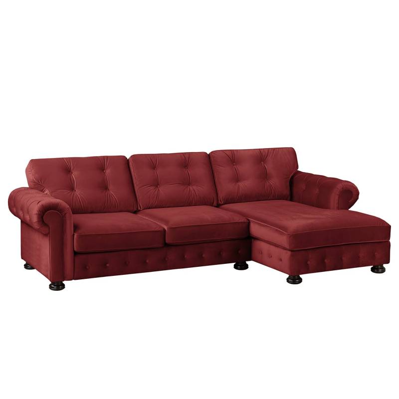 Velvet Studio Ecksofa Marau Rot Samt 302x93x166 cm von Velvet Studio