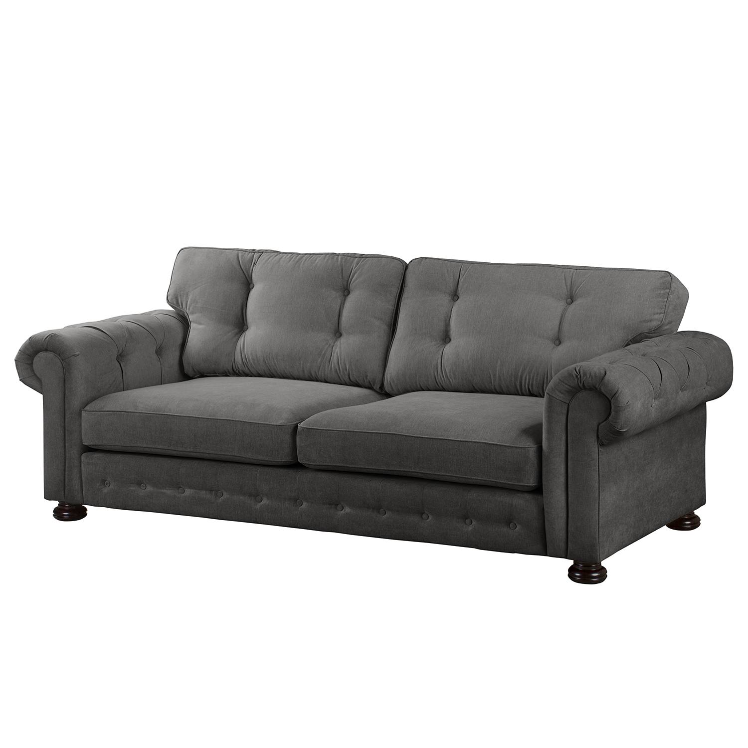 Velvet Studio Sofa Marau 3-Sitzer Grau Microfaser 250x93x100 cm von Velvet Studio