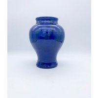 Antike Brannam Barum Devon Keramik Blau Grün Glasierte Gestreifte Vase von VelvetBerryHome