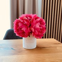 Handgefertigter Samt-Blumenkasten Mit Seidenpfingstrosen Für Elegante Hausdekorationen, Geschenke, Hochzeiten, Partys Und Besondere Anlässe von VelvetBloomStore