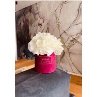 Hortensie Blumenbox Seide Kunstblumengesteck Floral Hochzeit Mittelstück Komposition Echt Touch Kunstblume Hut Geschenkbox Homedecor von VelvetBloomStore