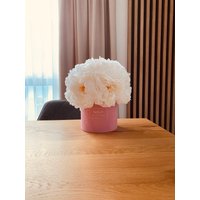 Pfingstrose Blumenkasten, Real Touch Blumengesteck, Hochzeitsblumen Mittelstück, Geschenk Für Die Braut Zu Sein, Brautpartygeschenk, Seidenblumen von VelvetBloomStore