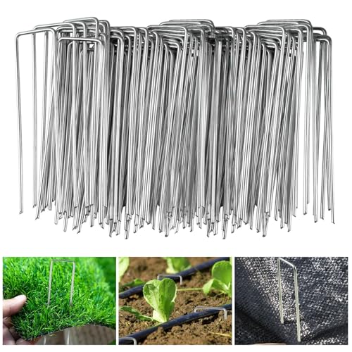 Velway 100 Stück Erdanker Anti-Rost Verzinkte - 150mm Lang 36mm Breit Ø 3mm Stabile Bodenanker für Unkrautvlies Gartenvlies Unkrautfolie Kunstrasen Außenzelt Zaun Netz von Velway