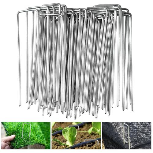 Velway 50 Stück Erdanker Anti-Rost Verzinkte - 150mm Lang 36mm Breit Ø 3mm Stabile Bodenanker für Unkrautvlies Gartenvlies Unkrautfolie Kunstrasen Außenzelt Zaun Netz von Velway