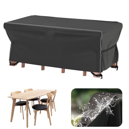 Velway Gartenmöbel Abdeckung Wasserdicht 170x95x74cm - Winddicht Schutzhülle mit Reflektierender Streifen 600D Oxford Möbelsets Abdeckung Staubfest Abdeckhauben für Gartentisch Sitzgruppe Schwarz Velway Gartenmöbel Abdeckung Wasserdicht 170x95x74cm - Winddicht Schutzhülle mit Reflektierender Streifen 600D Oxford Möbelsets Abdeckung Staubfest Abdeckhauben für Gartentisch Sitzgruppe Schwarz von Velway