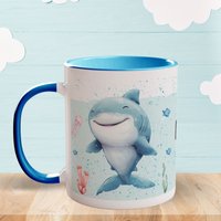 Personalisierte Hai Tasse | Ideal Für Den Kindergarten Emaille Und Keramiktasse Unterwasserwelt Kindertasse Fisch von VelyflairDesign