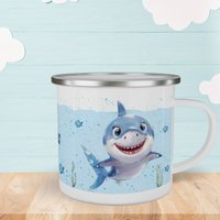 Personalisierte Hai Tasse | Ideal Für Den Kindergarten Emaille Und Keramiktasse Unterwasserwelt Kindertasse Fisch Personalisierte Hai Tasse | Ideal Für Den Kindergarten Emaille Und Keramiktasse Unterwasserwelt Kindertasse Fisch von VelyflairDesign