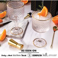 Gold Rim Gin Gläser Set Kristall Cocktail Mit Löffel & Maß Gold Rim Gin Gläser Set Kristall Cocktail Mit Löffel & Maß von Vemacity
