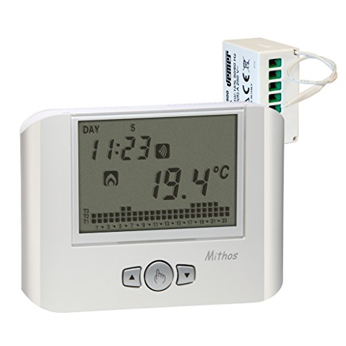 Vemer CHRONOTHERMOSTAT MITHOS RF Wandleuchte A Batterien und Fernantrieb, Schwarz, weiß, VE428900, 1.5 voltsV von VEMER