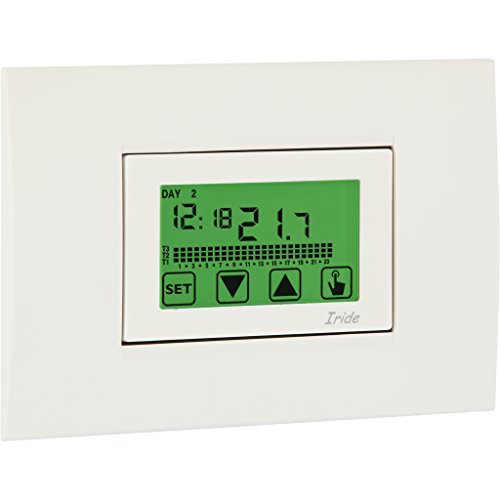 Vemer Raumthermostatuhr VE457800 Iride 230 Wochenprogrammierung Einbaumontage Uhrenthermostat mit Multicolor-Hintergrundbeleuchtung und Touchscreen-Bedienung von VEMER