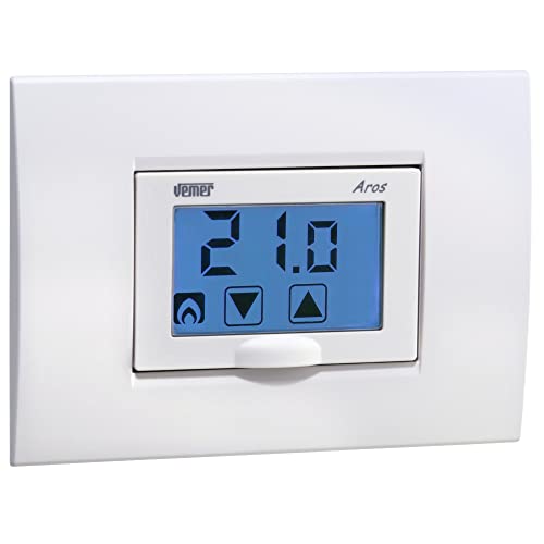 Vemer Termostato touchscreen VE458600 Termostato touch screen da incasso con alimentazione a batterie Regolazione della temperatura ambiente sia in riscaldamento che in condizionamento VEMER VE458600 colore bianco Indicazione di batteria scarica Blocco tastiera con password per luoghi pubblici Vemer Termostato touchscreen VE458600 Termostato touch screen da incasso con alimentazione a batterie Regolazione della temperatura ambiente sia in riscaldamento che in condizionamento VEMER VE458600 colore bianco Indicazione di batteria scarica Blocco tastiera con password per luoghi pubblici von VEMER