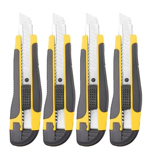 5 Piece Cutter Knife Set 18 mm with 20 Replacement Blades, Robust Carpet Knife Multi-Purpose Cutter Knife with Rubber Handle, for DIY & Commercial Use von Vemfay