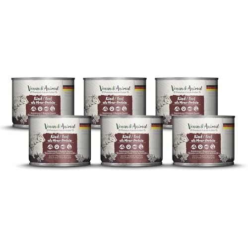 Venandi Animal - Premium Nassfutter für Katzen - Rind als Monoprotein 6er Pack (6 x 200 g), getreidefrei, Monoprotein von Venandi Animal