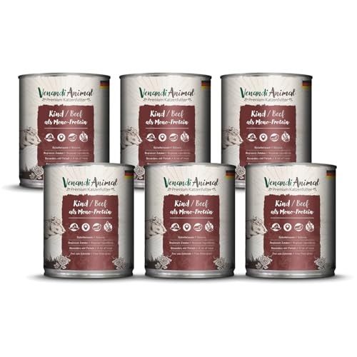 Venandi Animal - Premium Nassfutter für Katzen - Rind als Monoprotein 6er Pack (6 x 800 g), getreidefrei, Monoprotein von VenandiAnimal