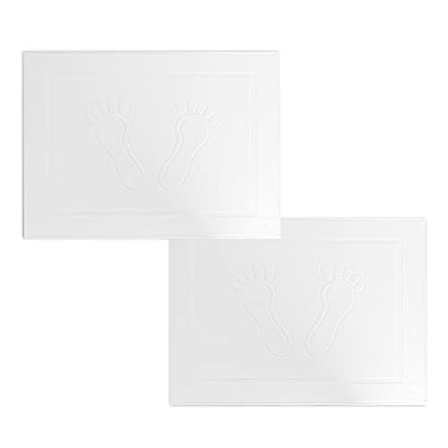Vency 2er Set Badematte Weiß 100% Baumwolle Badvorleger 50x70 cm, 550 g/m² Schnell trocknende duschvorleger Farbe: Weiß von Vency