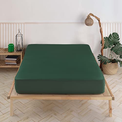 Vency Premium Jersey Spannbettlaken 200x200cm Dunkelgrün - Spannbetttuch 100% Baumwolle, Bettlaken 200x200 Bis 35 cm Matratzenhöhe Dunkelgrün Vency Premium Jersey Spannbettlaken 200x200cm Dunkelgrün - Spannbetttuch 100% Baumwolle, Bettlaken 200x200 Bis 35 cm Matratzenhöhe Dunkelgrün von Vency