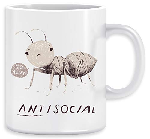 Ant-Isocial Kaffeebecher Becher Tassen Ceramic Mug Cup von Vendax