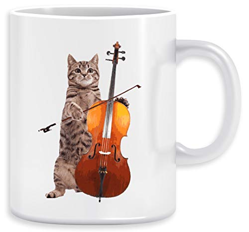 Cello Katze - Meowsicians Kaffeebecher Becher Tassen Ceramic Mug Cup von Vendax