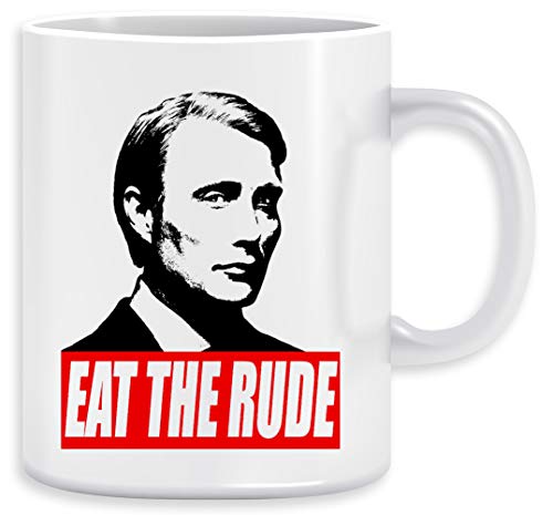 EAT THE RUDE - Hannibal Kaffeebecher Becher Tassen Ceramic Mug Cup von Vendax