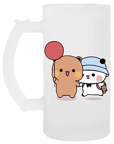 Vendax Bär Und Panda Bubu Dudu Ballon Bierkrug Aus Glas Glass Beer Mug Cup von Vendax