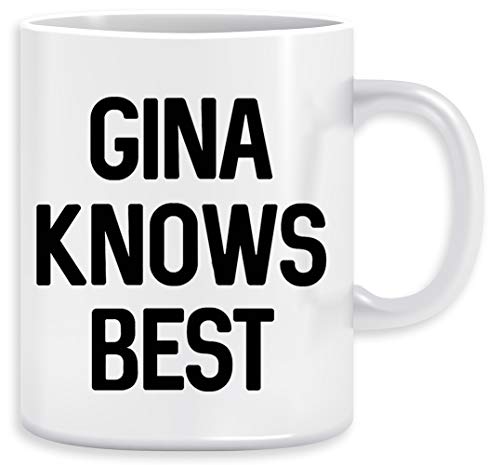 gina knows best Kaffeebecher Becher Tassen Ceramic Mug Cup von Vendax