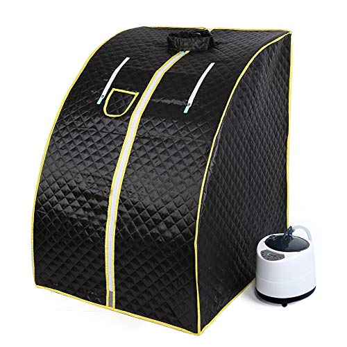 Mobile Mini Dampfsauna Heimsauna Wärmekabine Sitzsauna Saunakabine 99x88x76 cm (Schwarz) von Vendeur pro